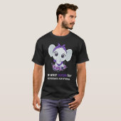 Alzheimer's Awareness Elephant Purple Flower Warri Tシャツ (正面フル)