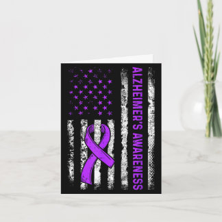 Alzheimer's awareness fight american usa flag カード