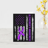 Alzheimer's awareness fight american usa flag カード (黄色い花)