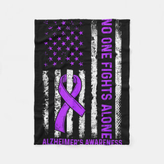 Alzheimer's awareness fight american usa flag フリースブランケット