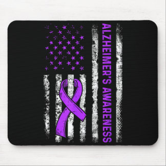 Alzheimer's awareness fight american usa flag マウスパッド