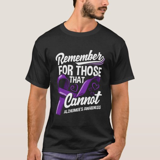 Alzheimers Awareness Purple Ribbon Supporter Alzhe Tシャツ (正面)