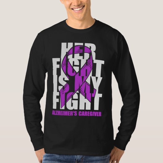 Alzheimer's Caregiver Awareness Purple Ribbon Her  Tシャツ (正面)