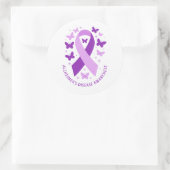 Alzheimer's Disease Awareness Purple Ribbon ラウンドシール (バッグ)