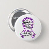 Alzheimer's Disease Awareness Purple Ribbon 缶バッジ (正面&裏面)