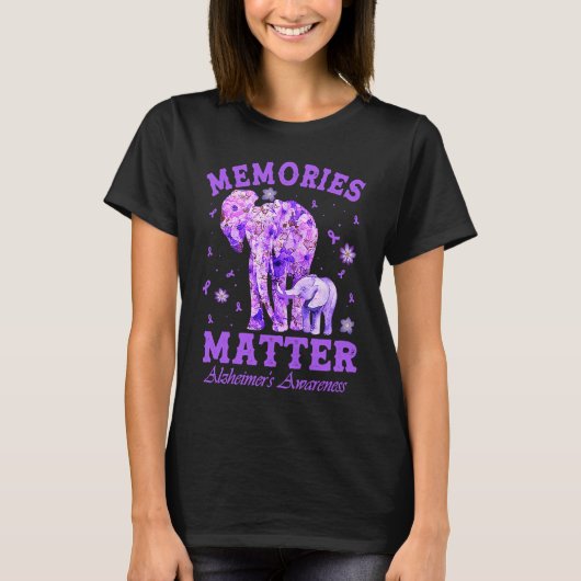 Alzheimeru2019s Awareness Memories Matter Purple E Tシャツ (正面)