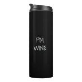 AMコーヒー、PMワイン白黒カスタム文字クール タンブラー (回転右)