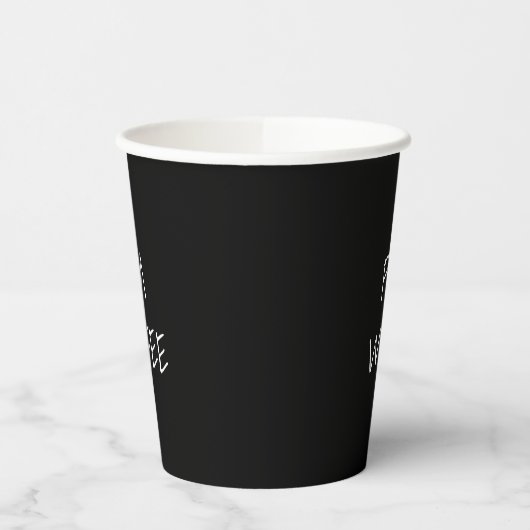 AMコーヒー、PMワイン白黒カスタム文字クール 紙コップ (左)