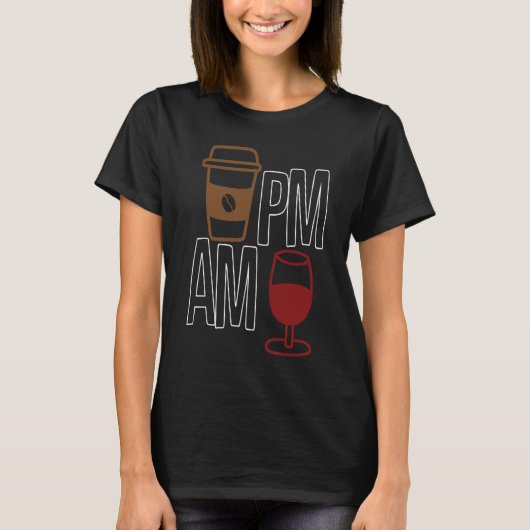 AMコーヒーPMウィンアパレル皮肉 Tシャツ (正面)