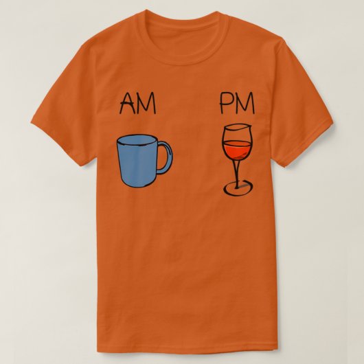 AMコーヒーPMワイン Tシャツ (デザイン正面)