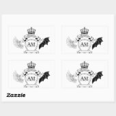 AM蔵書票 – ブラックバナークラウン 長方形シール (シート)