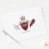 AM蔵書票 – レッドクラウン 長方形シール (封筒)