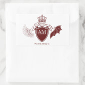 AM蔵書票 – レッドクラウン 長方形シール (バッグ)