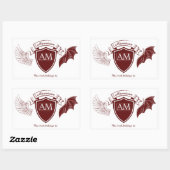 AM蔵書票 – 赤Noクラウン 長方形シール (シート)