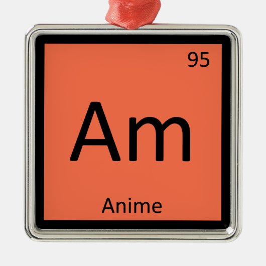 Am - アニメ アニメーション 化学 周期表 メタルオーナメント (正面)