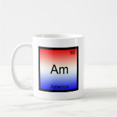 Am - アメリカ 化学元素記号 ジョーク コーヒーマグカップ (左)