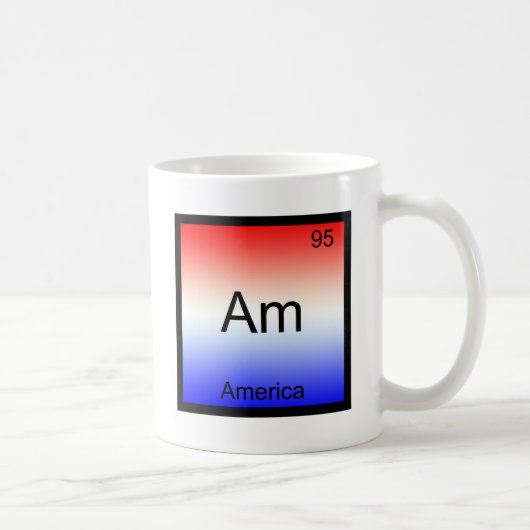 Am - アメリカ 化学元素記号 ジョーク コーヒーマグカップ (右)