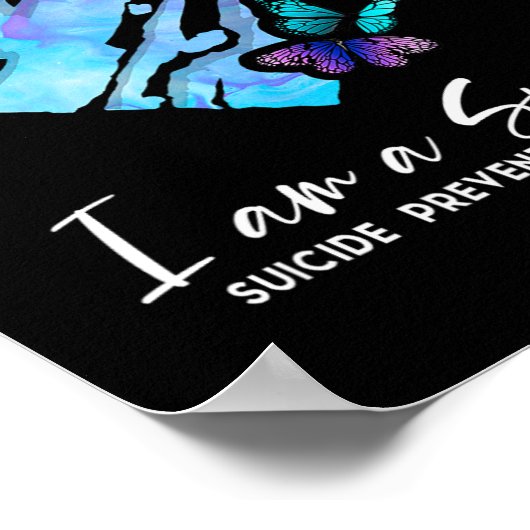 Am A生存者自殺防止認識度ハートB ポスター (角)