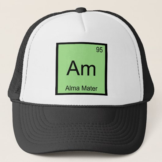 Am - Alma Mater 化学元素記号 Tシャツ キャップ (正面)