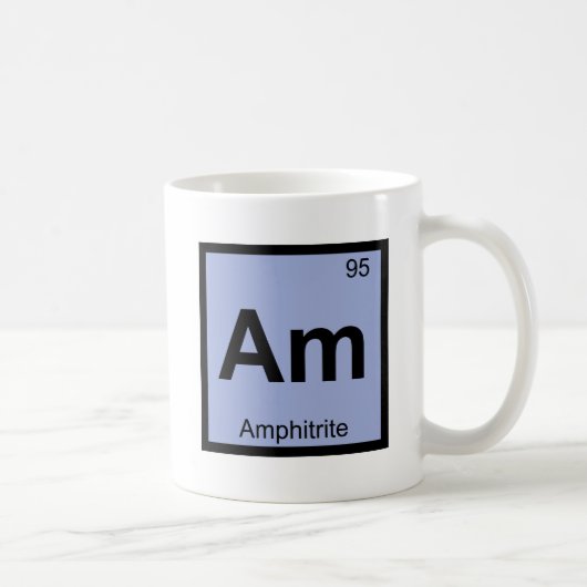 Am - Amphitriteギリシャ化学周期表 コーヒーマグカップ (右)