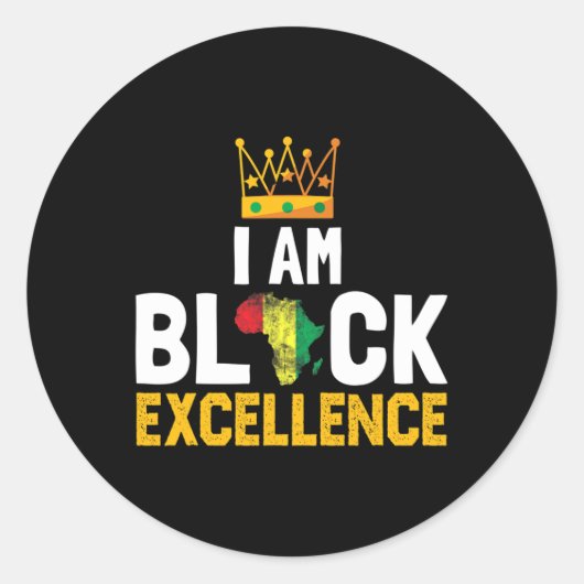 Am Black Excellence Black History Monthギフト ラウンドシール (正面)