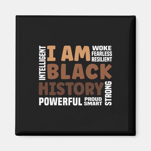 Am Black History Strong-誇りを持った Black History Month マグネット (正面)