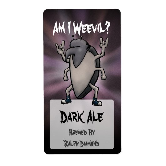 Am I Weevil Cartoon Homebrew Beer Labels ラベル (正面)