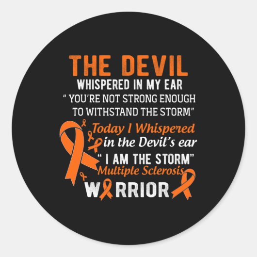 Am The Storm Multiple Sclerosis Warrior ラウンドシール (正面)