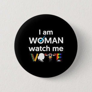 Am Woman Watch Me Vote 1 缶バッジ