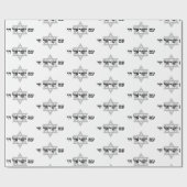 Am Yisrael Chai Star of David black gray white ラッピングペーパー (フラット)