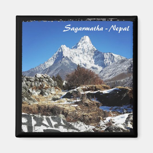 Ama Dablam & Mani Stone, Sagarmatha – ネパール マグネット (正面)