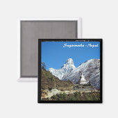 Ama Dablam & Stupa, Sagarmatha – ネパール マグネット (正面/裏面)