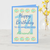 Amaging Niece 14キープスモダンク誕生日カード カード (黄色い花)