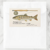 Amago (Oncorhynchus masou ishikawae) – Fish Illust 長方形シール (バッグ)