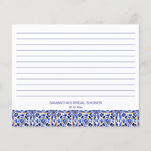 Amalfiを地中海のテーマイタリアンにしたレシピカード (裏面)