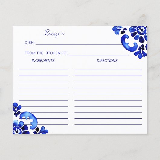 Amalfiを地中海のテーマイタリアンにしたレシピカード (正面)