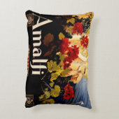 Amalfiイタリア旅行ポスターアートグラフィック アクセントクッション (裏面(縦))