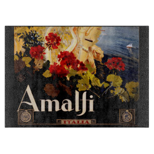 Amalfiイタリア旅行ポスターアートグラフィック カッティングボード