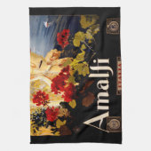 Amalfiイタリア旅行ポスターアートグラフィック キッチンタオル (縦)