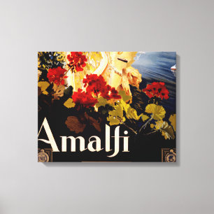 Amalfiイタリア旅行ポスターアートグラフィック キャンバスプリント