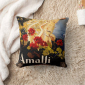 Amalfiイタリア旅行ポスターアートグラフィック クッション (ブランケット)