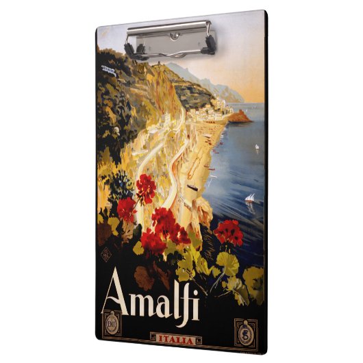 Amalfiイタリア旅行ポスターアートグラフィック クリップボード (左)