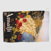 Amalfiイタリア旅行ポスターアートグラフィック ゴルフタオル (横)