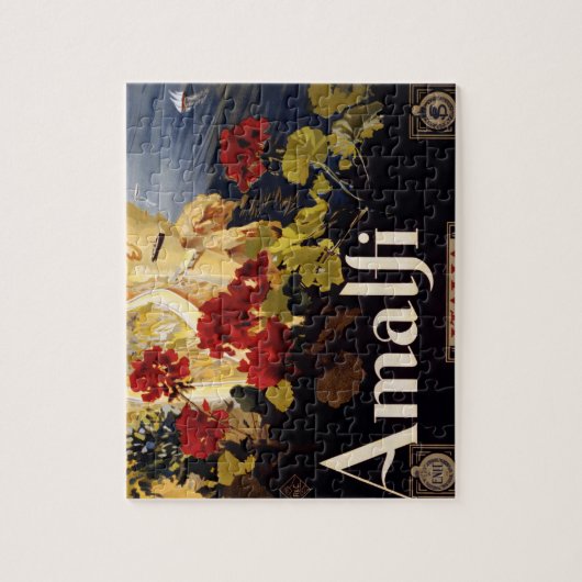 Amalfiイタリア旅行ポスターアートグラフィック ジグソーパズル (縦)