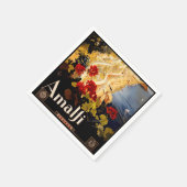 Amalfiイタリア旅行ポスターアートグラフィック スタンダードカクテルナプキン (角)