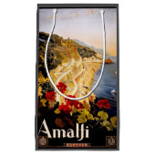 Amalfiイタリア旅行ポスターアートグラフィック スモールペーパーバッグ (正面)
