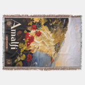 Amalfiイタリア旅行ポスターアートグラフィック スローブランケット (正面)