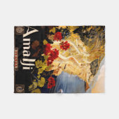 Amalfiイタリア旅行ポスターアートグラフィック フリースブランケット (正面(横))