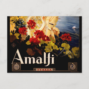 Amalfiイタリア旅行ポスターアートグラフィック ポストカード