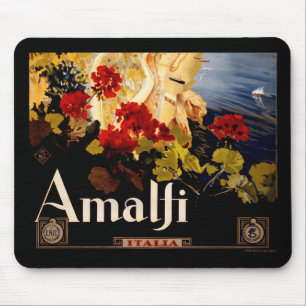 Amalfiイタリア旅行ポスターアートグラフィック マウスパッド